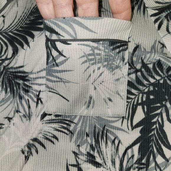 Nicole Miller Womens T L ropical Leaf Print Short Sleeve Button-Up pj set 2522 - Picture 5 of 11